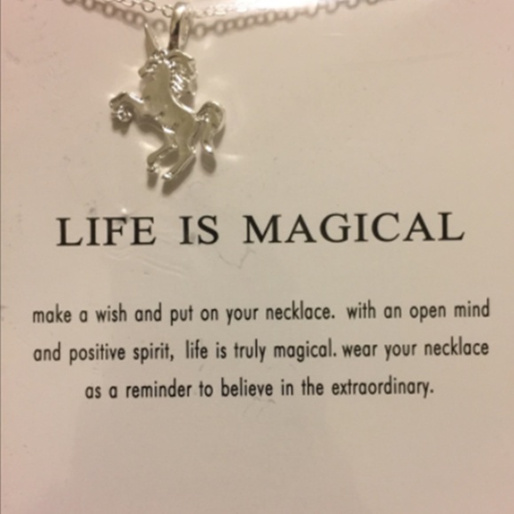 Silver-Plated Magical Unicorn Pendant Necklace - Picture 1 of 3